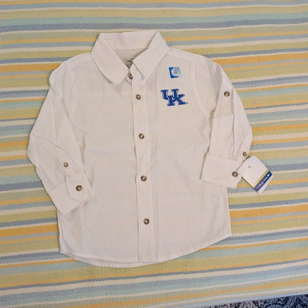 ⭐ NEW NWT Boy's College Kids. University of Kentucky button-down shirt 3T